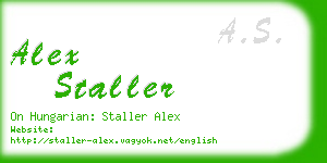 alex staller business card